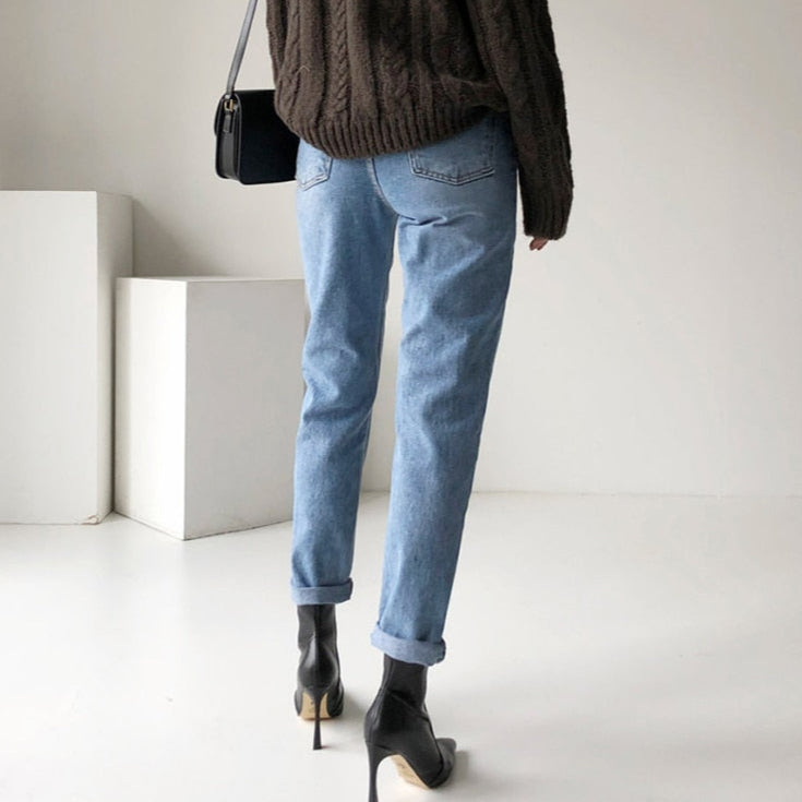 Vintage Streetwear Women Blue Jeans