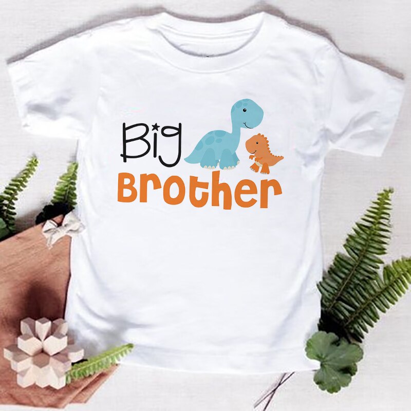Big Sister Little Brother Kids Dinosaur T-shirt