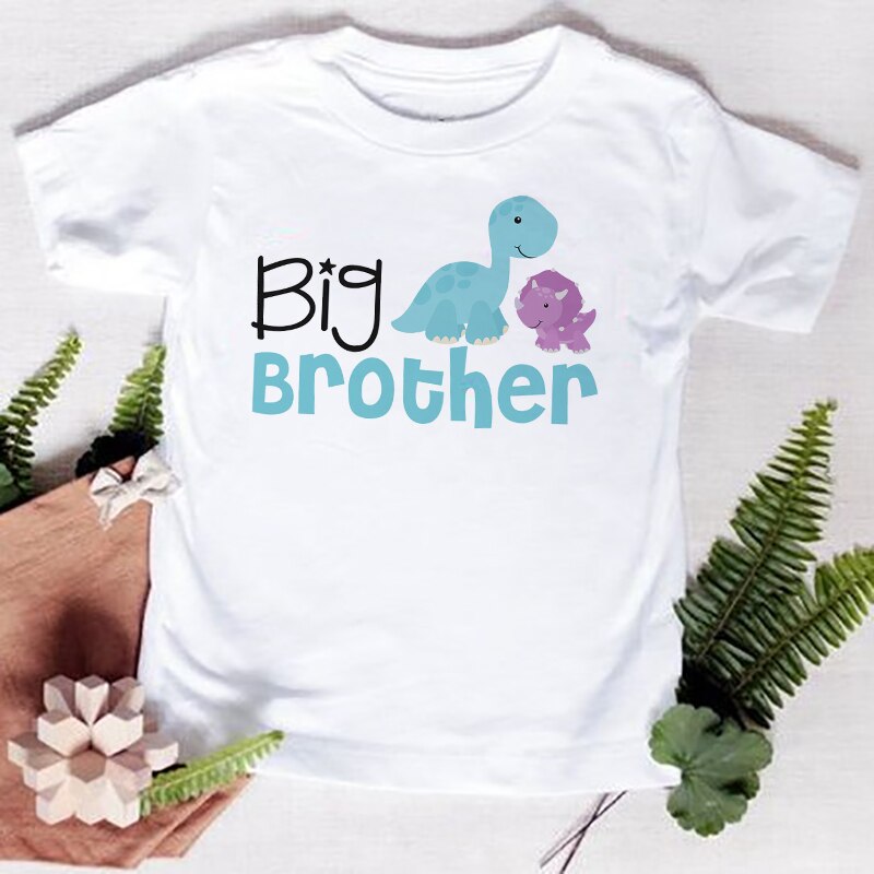 Big Sister Little Brother Kids Dinosaur T-shirt