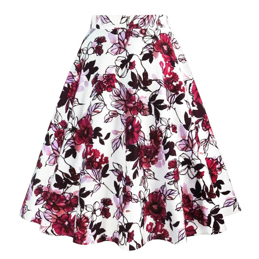 A Line Vintage Floral Skirt