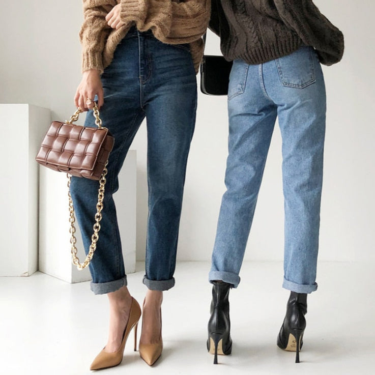 Vintage Streetwear Women Blue Jeans
