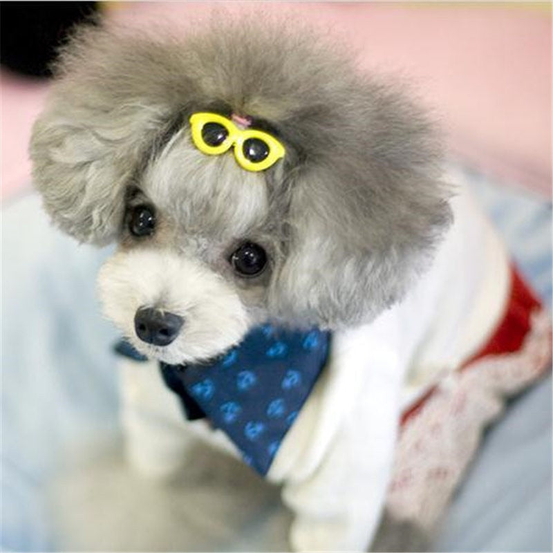 Pet Lovely Heart Sunglasses Hairpins Pet Dog Bows Hair Clips for Pets