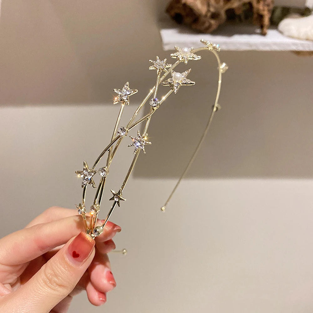 Crystal Hairbands Hollow Leaves