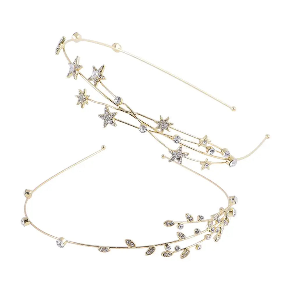 Crystal Hairbands Hollow Leaves
