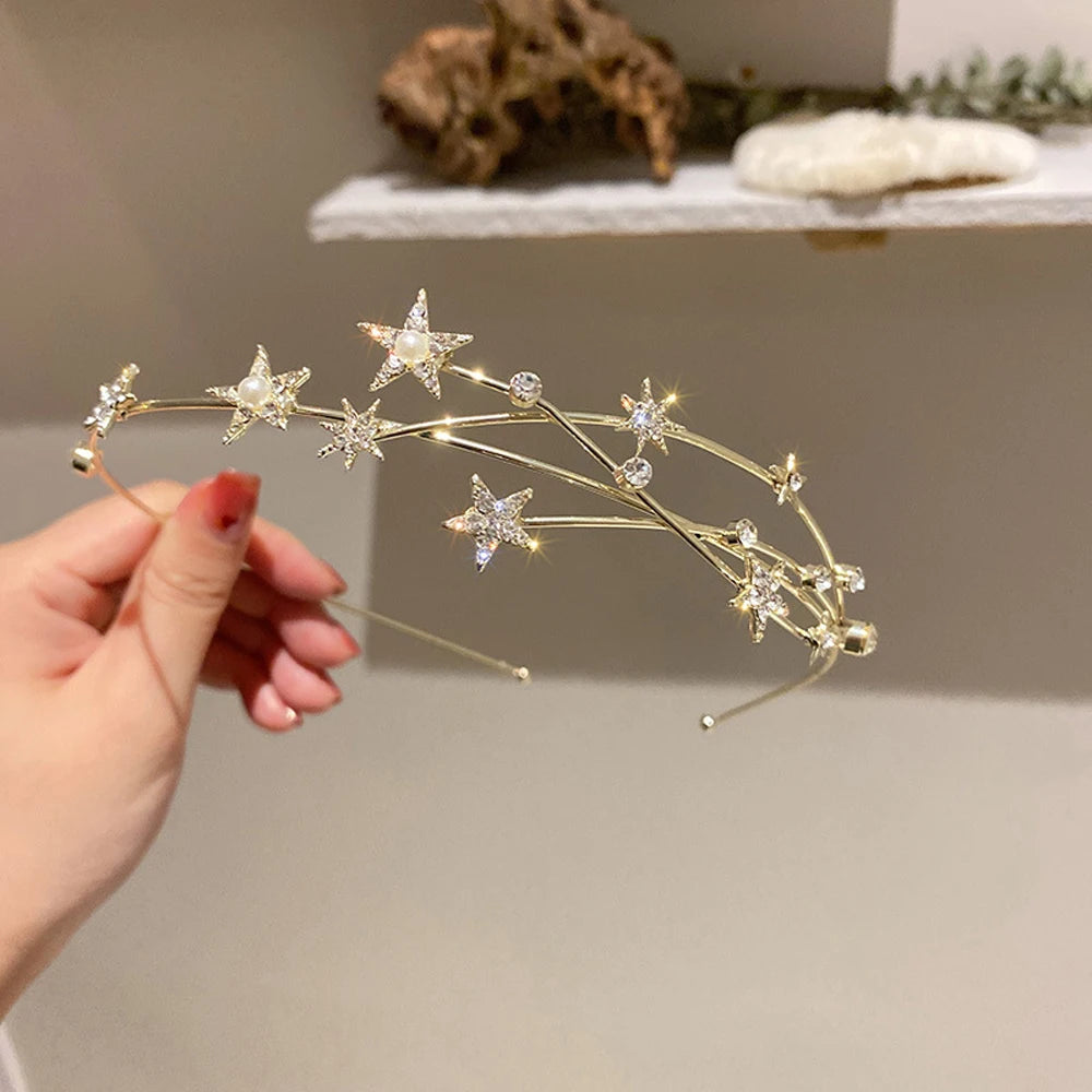 Crystal Hairbands Hollow Leaves