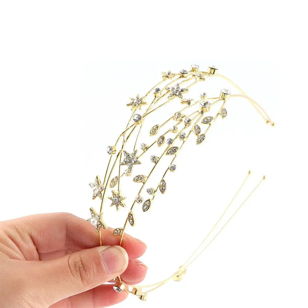 Crystal Hairbands Hollow Leaves
