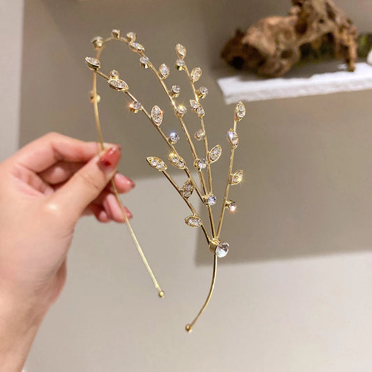 Crystal Hairbands Hollow Leaves
