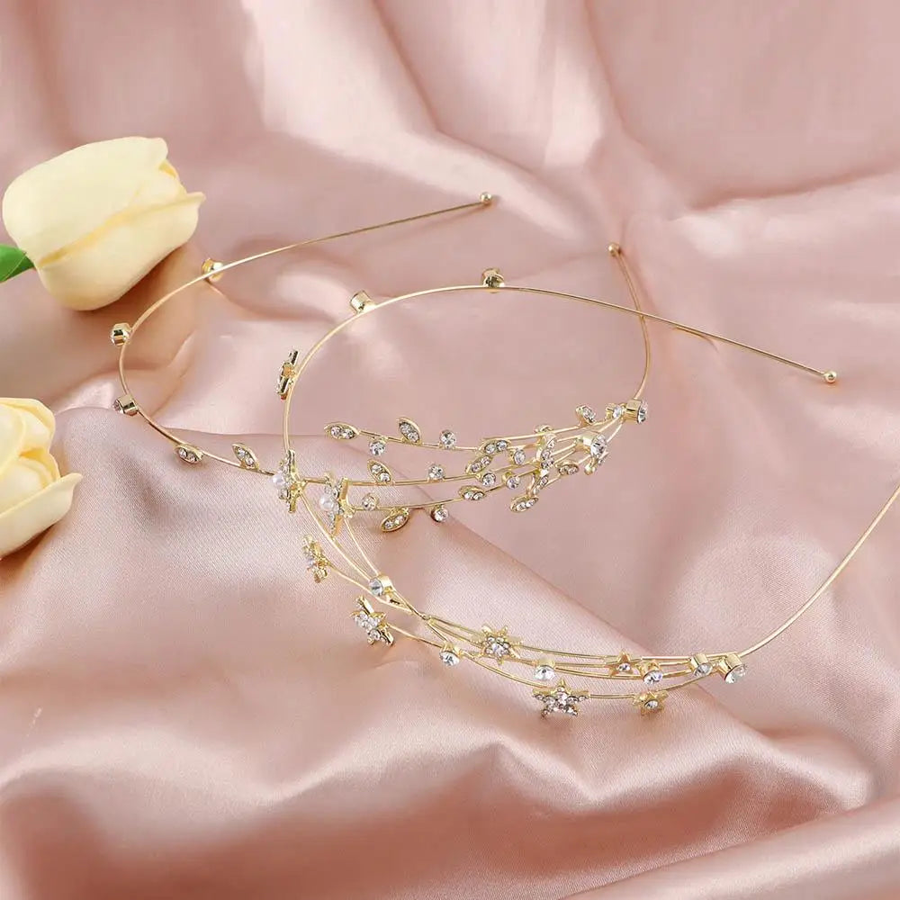 Crystal Hairbands Hollow Leaves
