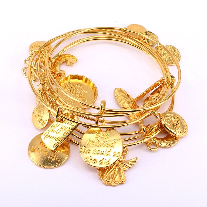 Adjustable Wire Cuff Bracelets Set for Women