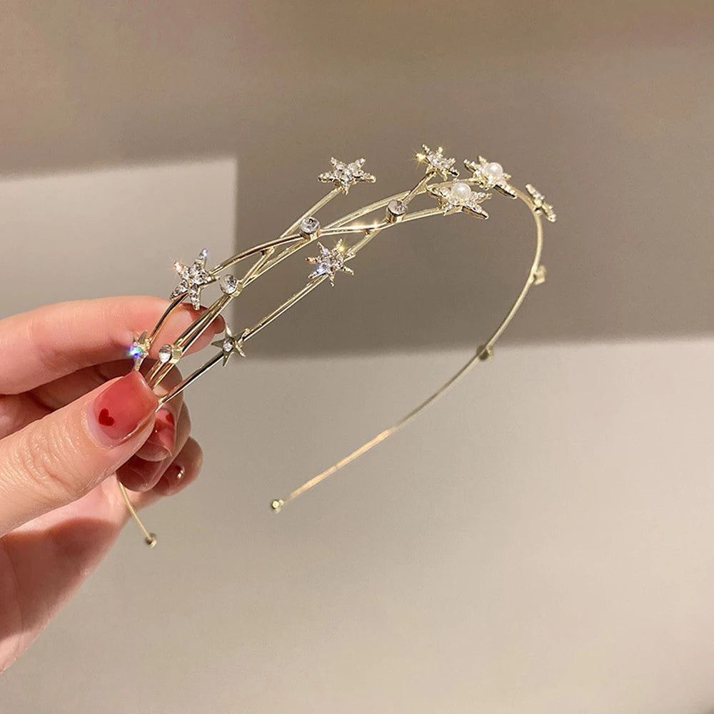 Crystal Hairbands Hollow Leaves
