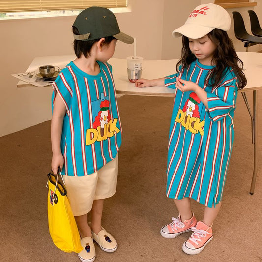 Summer Children Brother Sister Matching Clothes Boys