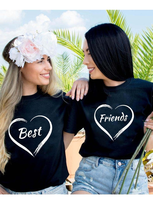 Fashion Women Best Friends T-shirt